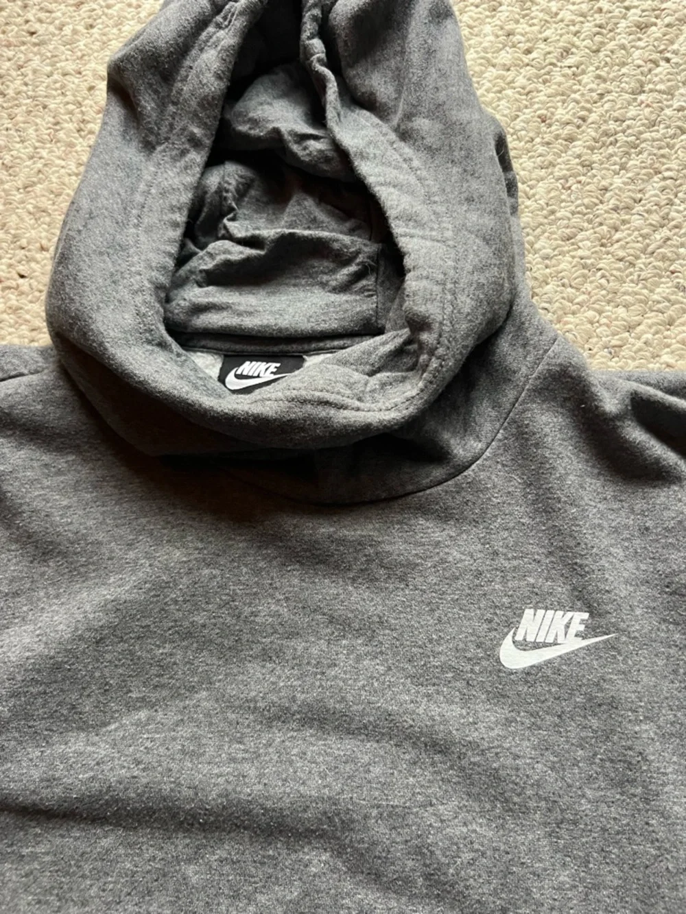 Gray High neck Nike Hoodie - Picture 3 of 4